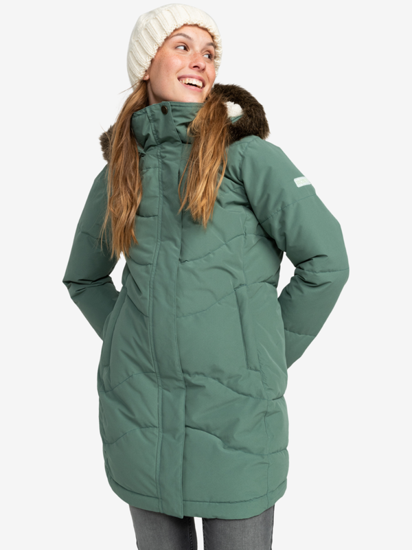 Roxy Light Green Women's Winter Quilted Coat Roxy Ellie JK - Women