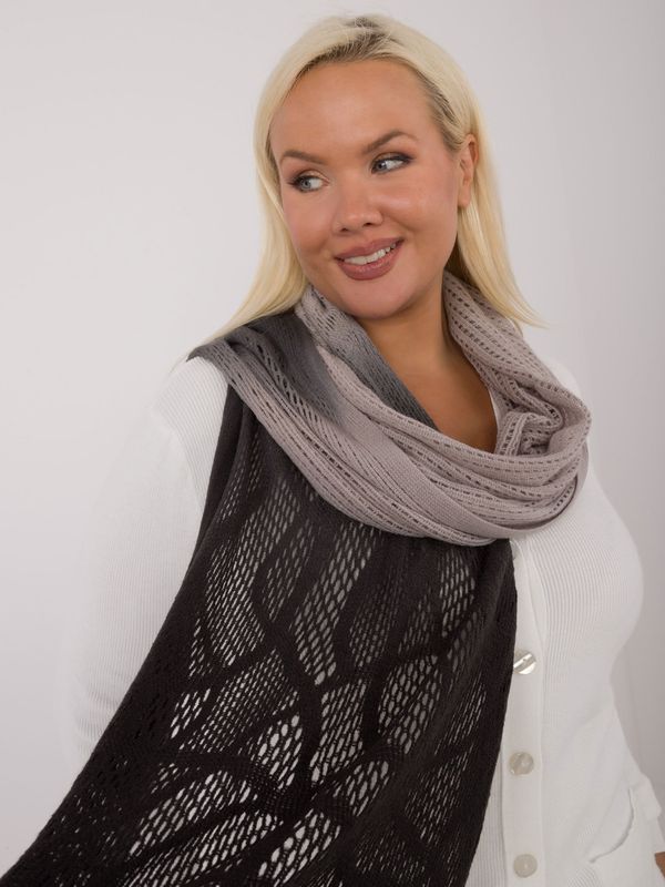 Fashionhunters Light grey and black long women's scarf