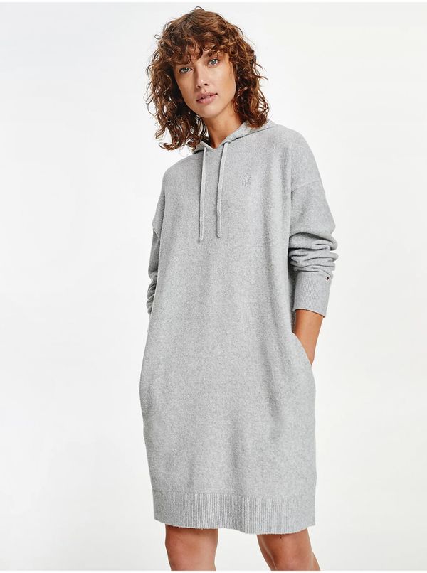 Tommy Hilfiger Light Grey Hooded Sweater Dress Tommy Hilfiger - Women