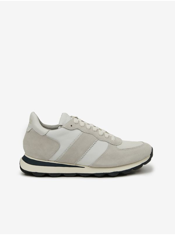 GEOX Light Grey Mens Suede Sneakers Geox - Men