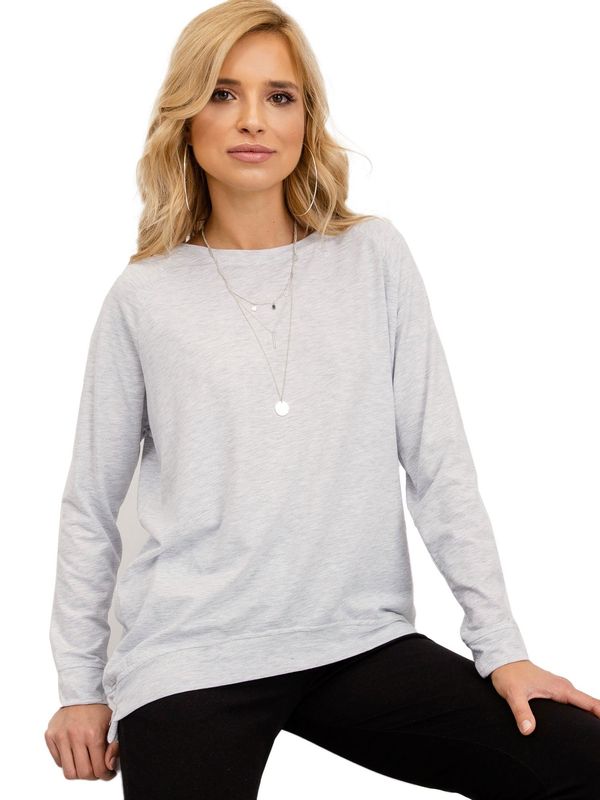 Fashionhunters Light grey oversized sweatshirt