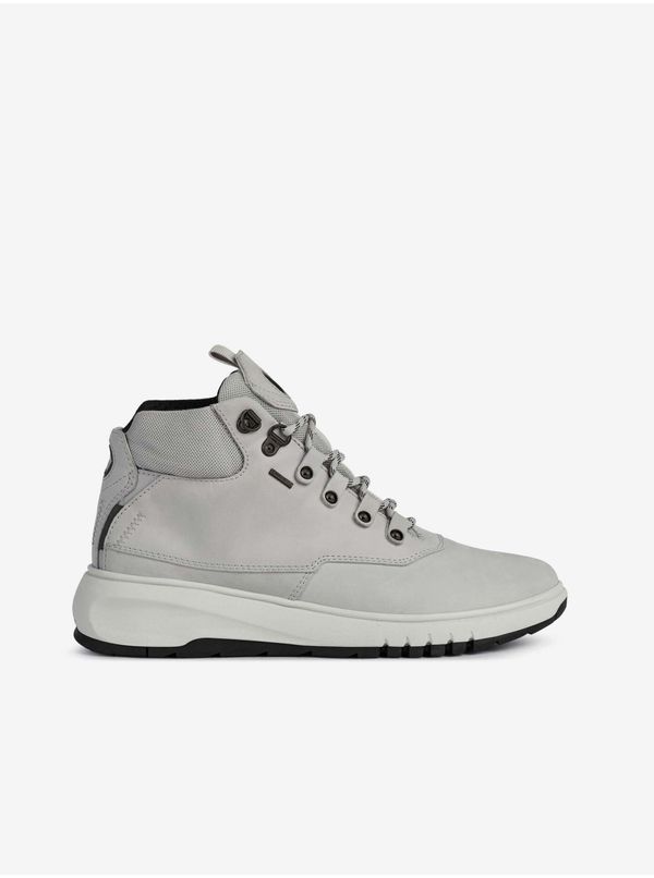 GEOX Light Grey Womens Ankle Leather Sneakers Geox Aerantis 4x4 - Ladies