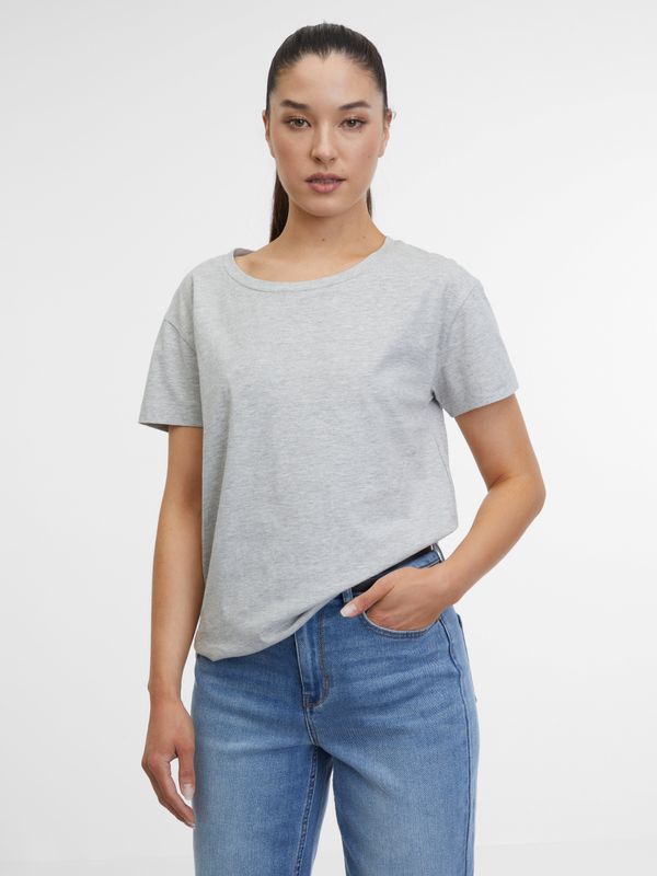 Orsay Light grey women's basic T-shirt ORSAY