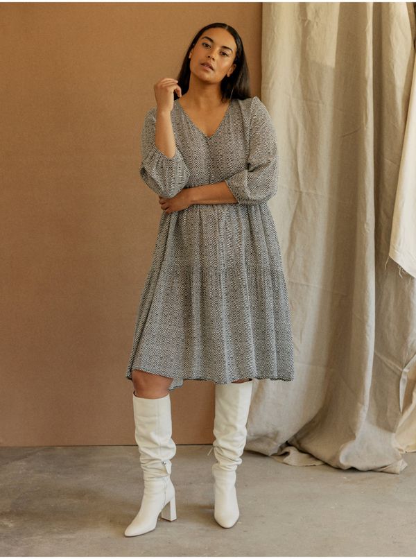 Fransa Light grey women's patterned dress Fransa - Women's