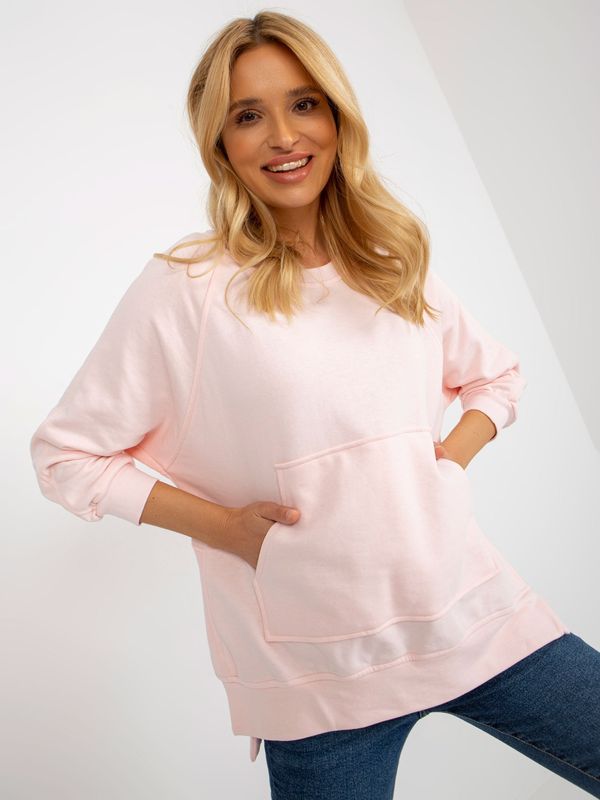 Fashionhunters Light pink basic oversize hoodie
