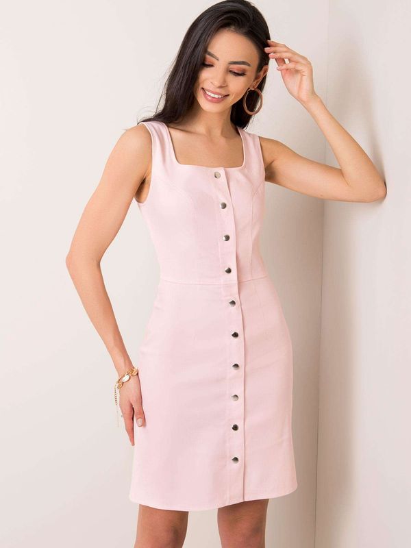 Fashionhunters Light pink cotton dress