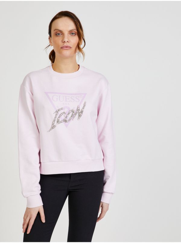 Guess Light pink Guess Icon Womens Sweatshirt - Women