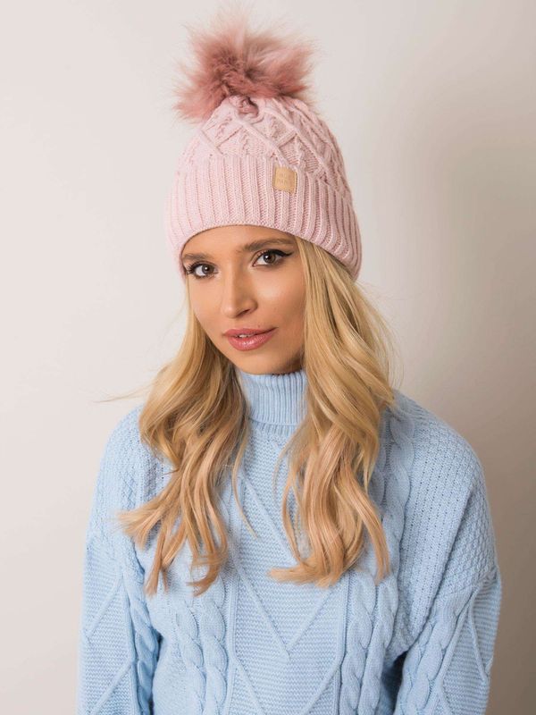 Fashionhunters Light pink hat with pompom from RUE PARIS