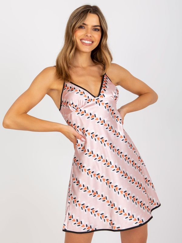 Fashionhunters Light pink nightgown with shoulder straps