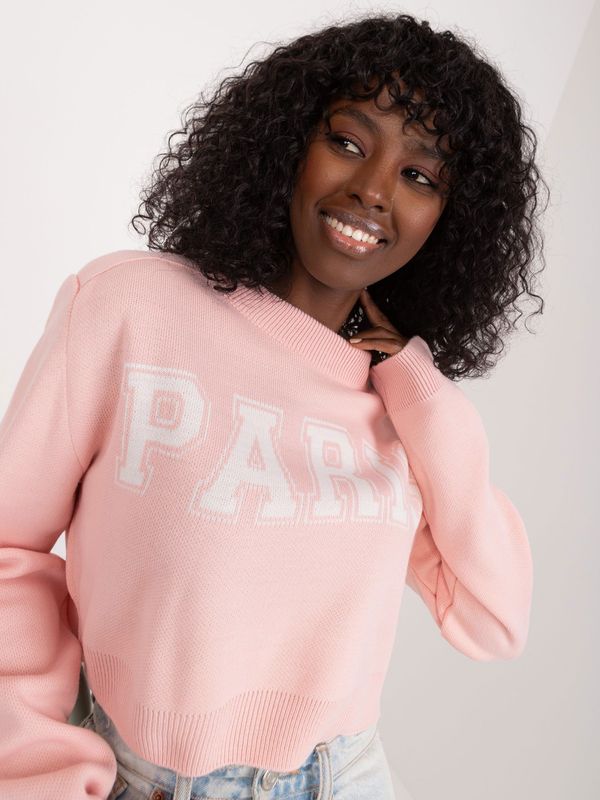 Fashionhunters Light pink oversize sweater with wool