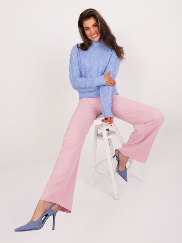 Fashionhunters Light Pink Straight Women's Suit Pants