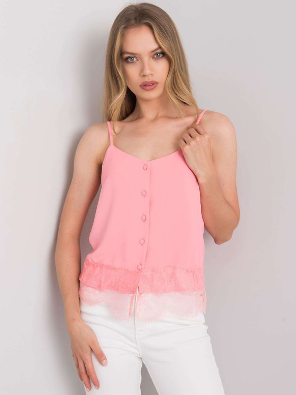 Fashionhunters Light pink top with buttons