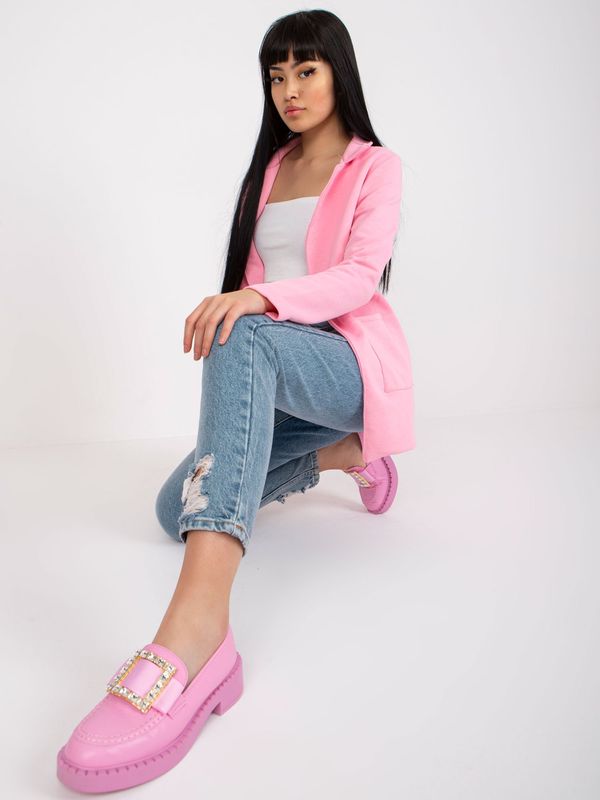 Fashionhunters Light pink tracksuit jacket with pockets from RUE PARIS