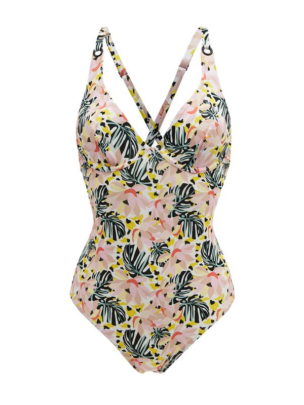 Orsay Light pink women's one-piece patterned swimsuit ORSAY