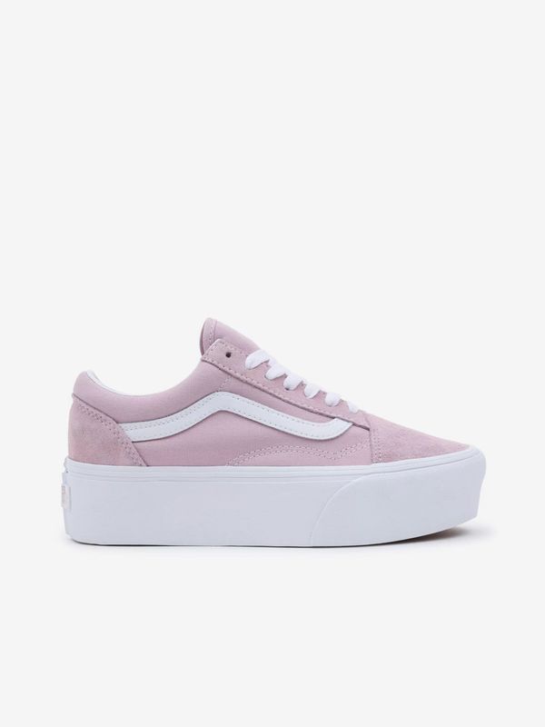 Vans Light pink women's suede sneakers on the VANS UA Old Skool Stackform platform