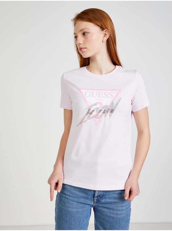 Guess Light pink women's T-shirt Guess - Women