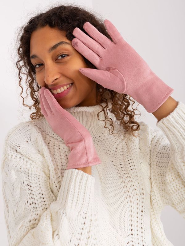 Fashionhunters Light Pink Women's Touch Gloves