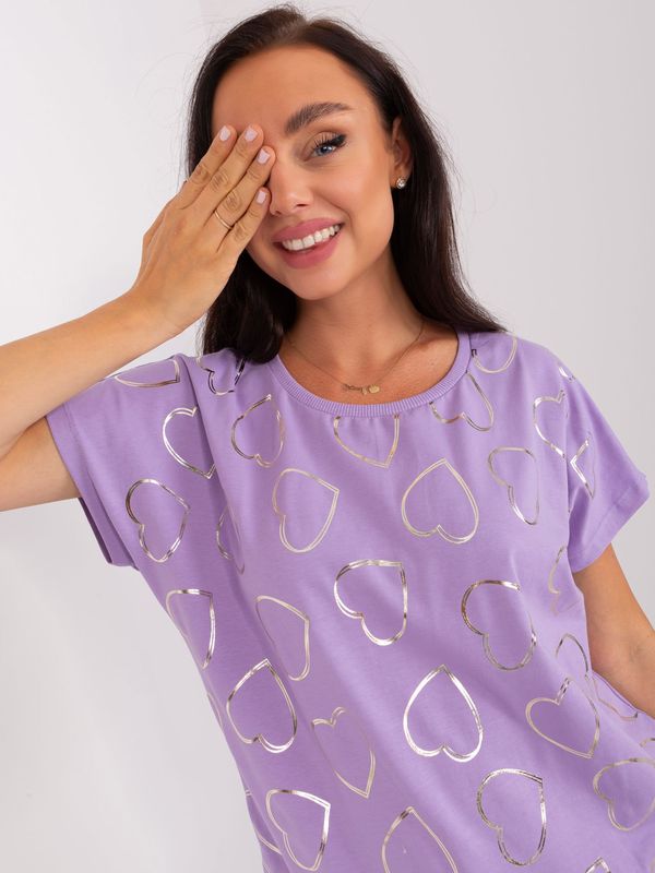 Fashionhunters Light purple blouse with casual print