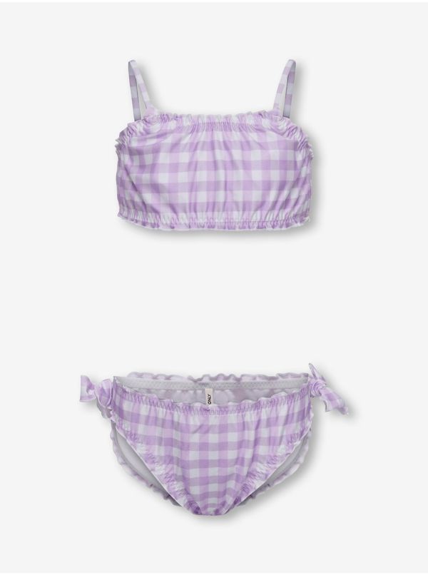 Only Light purple girly checkered swimwear ONLY Irena - Girls