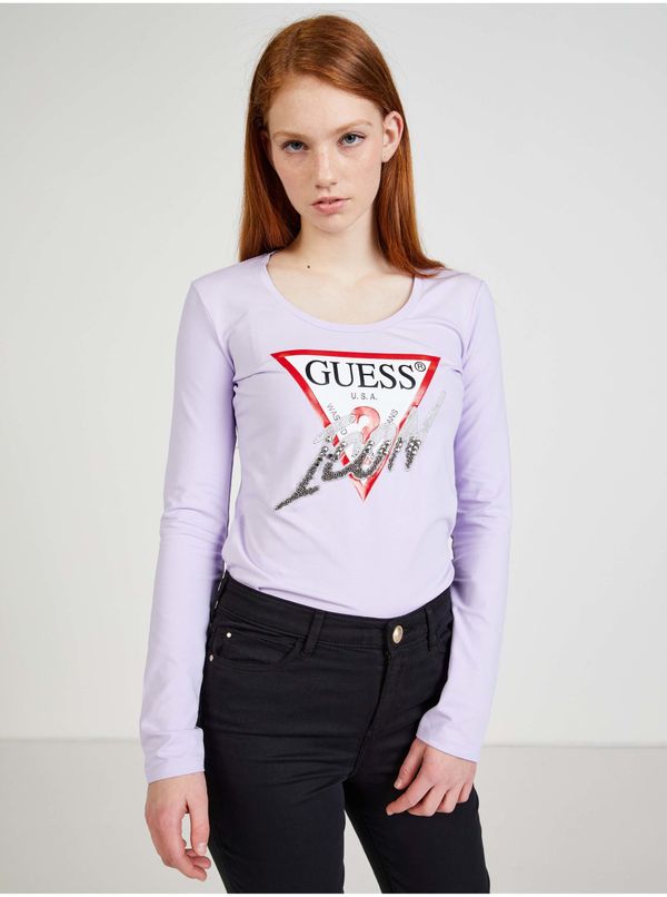 Guess Light purple Ladies T-shirt with print Guess - Women