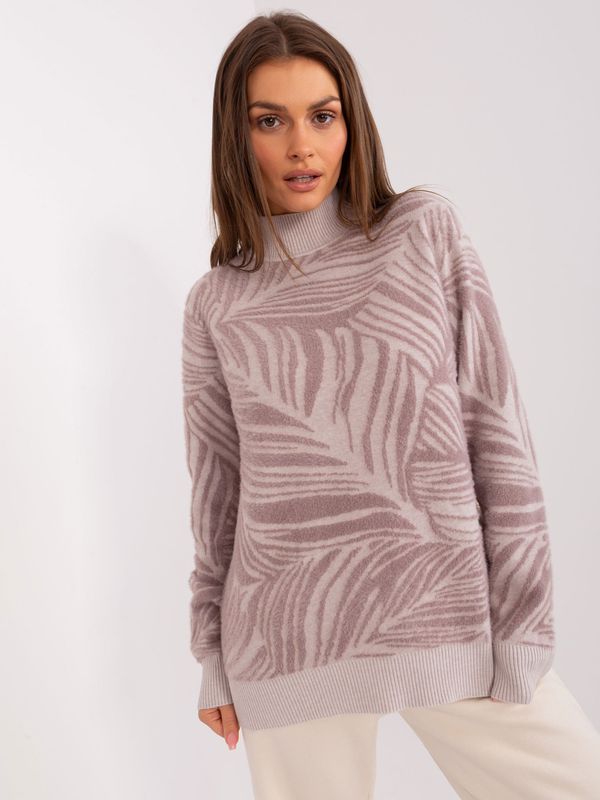 Fashionhunters Light purple oversized sweater with turtleneck