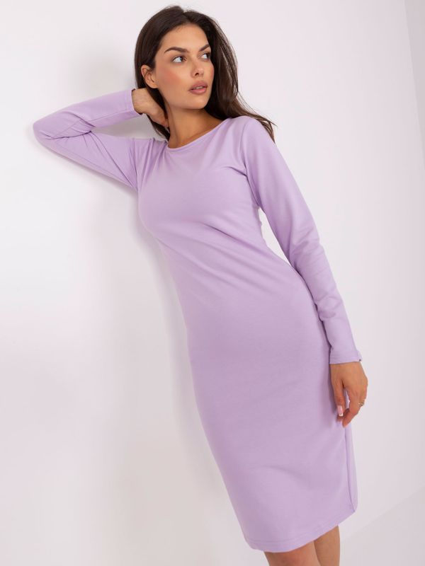 Fashionhunters Light purple sweatshirt dress with zipper