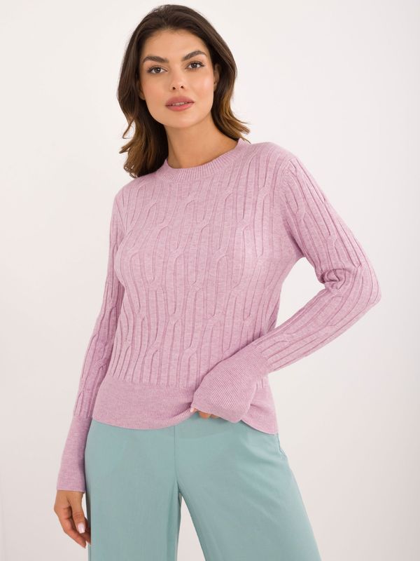 Fashionhunters Light purple women's classic sweater with cuffs