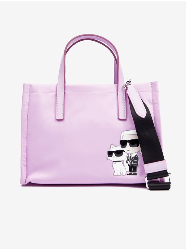 Karl Lagerfeld Light purple women's handbag KARL LAGERFELD Ikonik 2.0 Nylon SM - Women