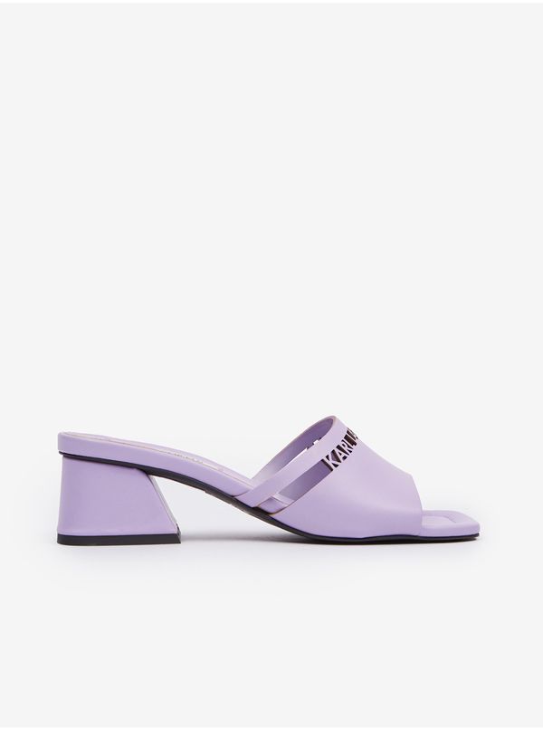 Karl Lagerfeld Light purple women's leather slippers KARL LAGERFELD Plaza Karl - Women
