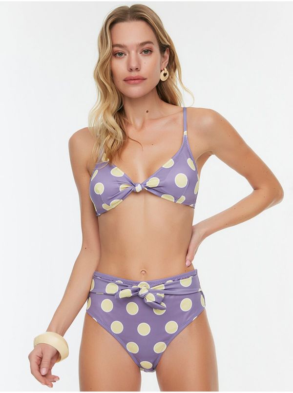 Trendyol Light purple women's polka dot bikini bottoms Trendyol - Women