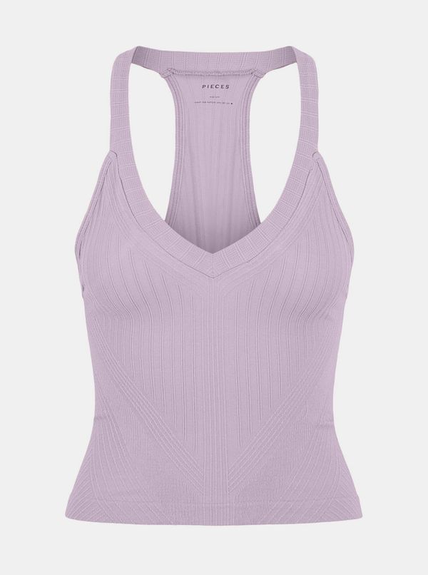 Pieces Light Purple Women's Ribbed Top Pieces Lemon - Women's