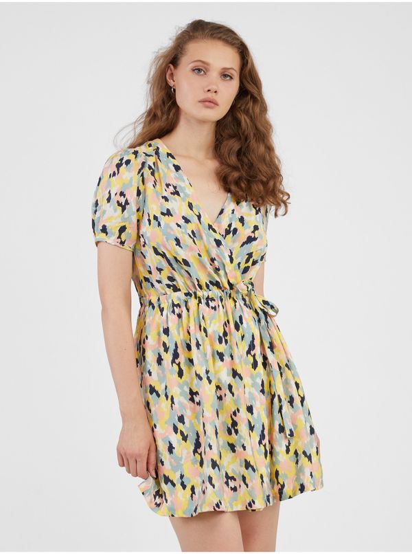 Vila Light yellow lady patterned dress VILA Jackie - Women