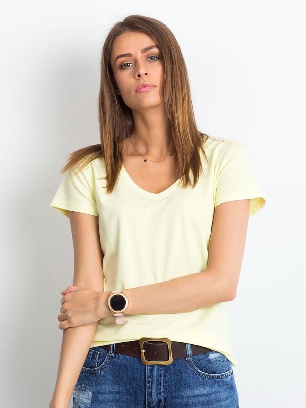 Fashionhunters Light yellow square T-shirt