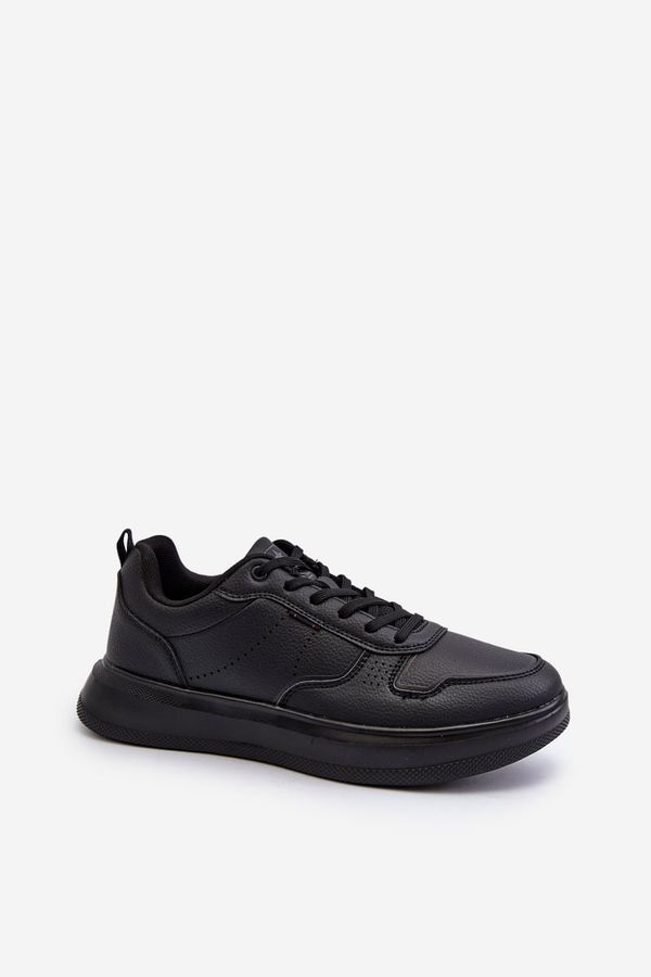 Kesi Lightweight men's platform sneakers made of eco leather, black Uziran