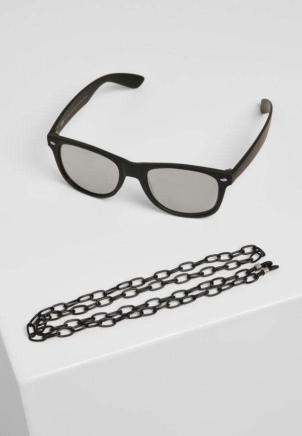 Urban Classics Accessoires Likoma Mirror With Chain Sunglasses Black/Silver