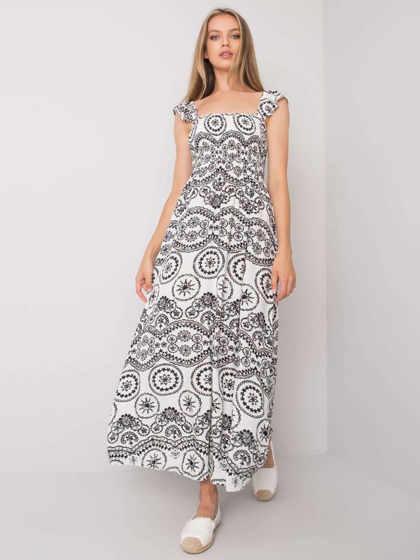 Fashionhunters Long black and white patterned dress