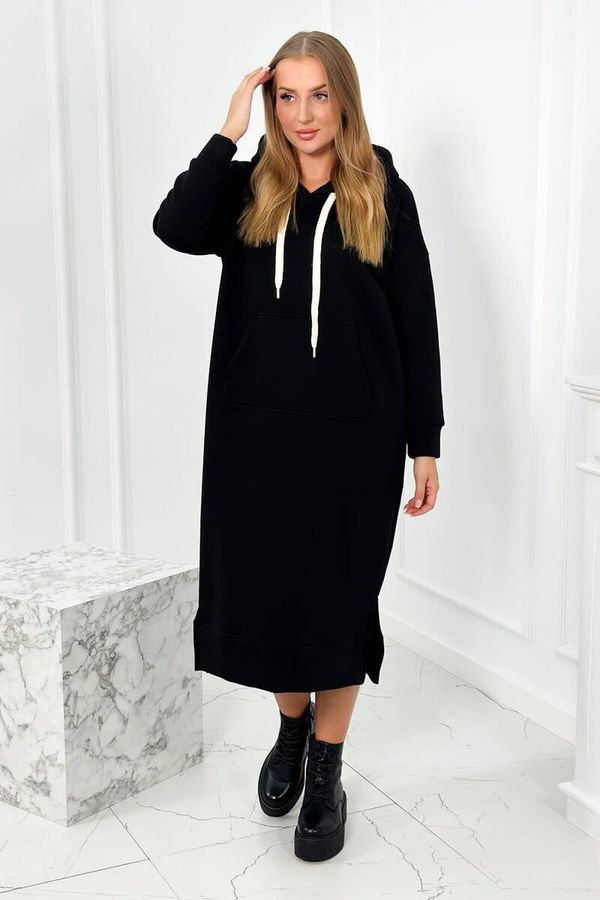 Kesi Long black dress with a hood