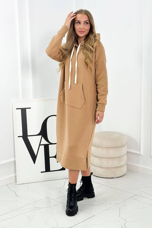 Kesi Long dress with hood Camel