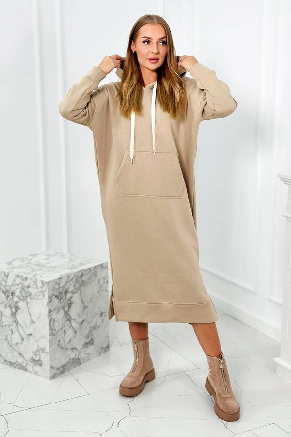 Kesi Long dress with hood light beige