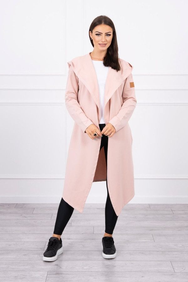 Kesi Long hooded cardigan dark powder pink