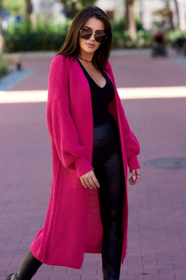 Kesi Long sweater fuchsia cardigan