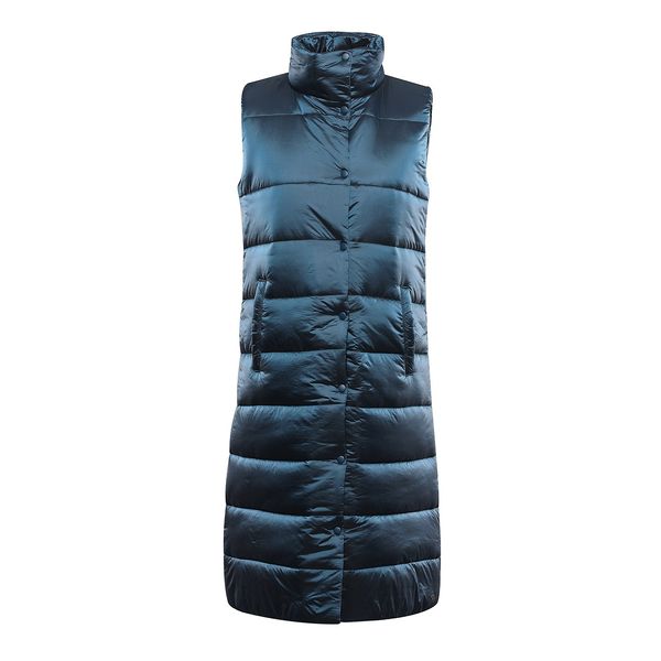 ALPINE PRO Long women's quilted vest with ALPINE PRO UREFA membrane mykonos blue