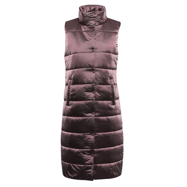 ALPINE PRO Long women's quilted vest with wr ALPINE PRO UREFA pink cosmos