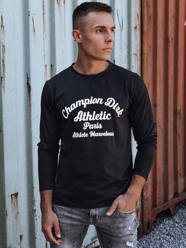 DStreet Longsleeve męski z nadrukiem czarny Dstreet