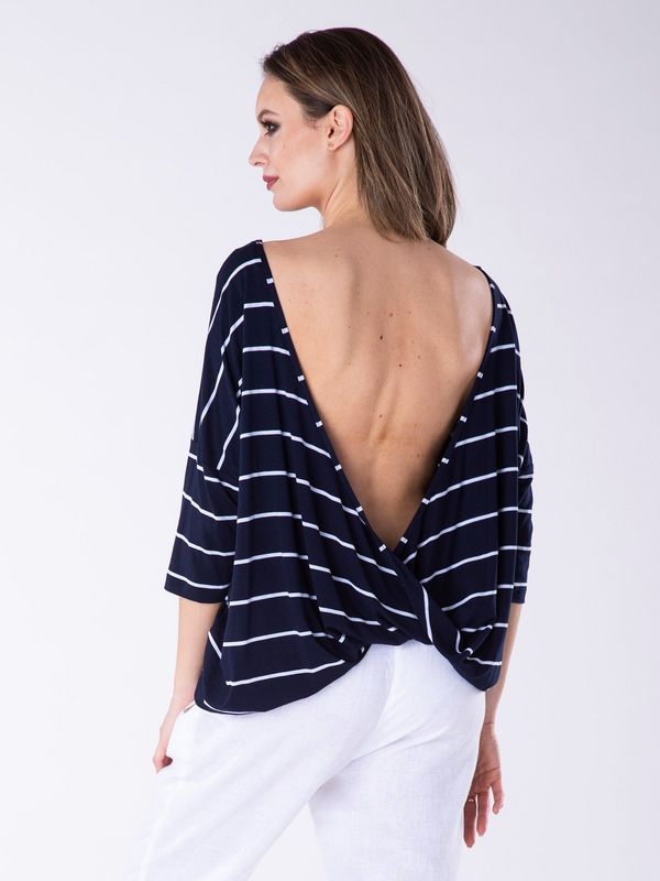 Look Made With Love Look Made With Love Woman's Blouse 311 Paris Navy Blue/White