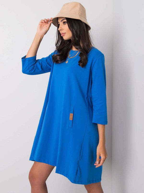 Fashionhunters Loose dark blue dress