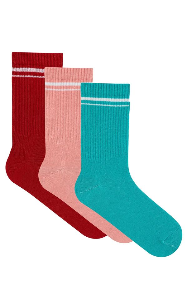 LOS OJOS LOS OJOS 3 Pairs Multicolored Cotton Long Length Retro Socks