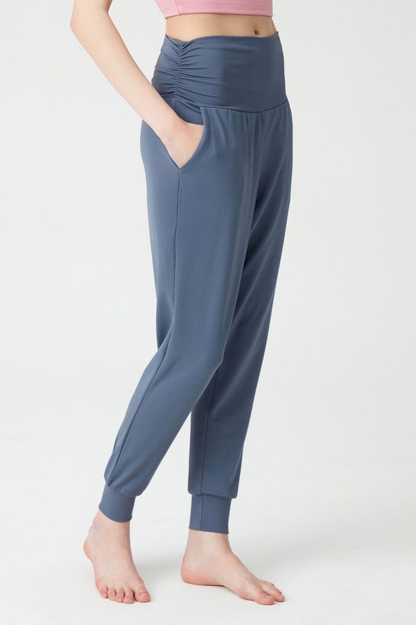 LOS OJOS LOS OJOS Anthracite Baggy Look Sweatpants with Elastic Waist