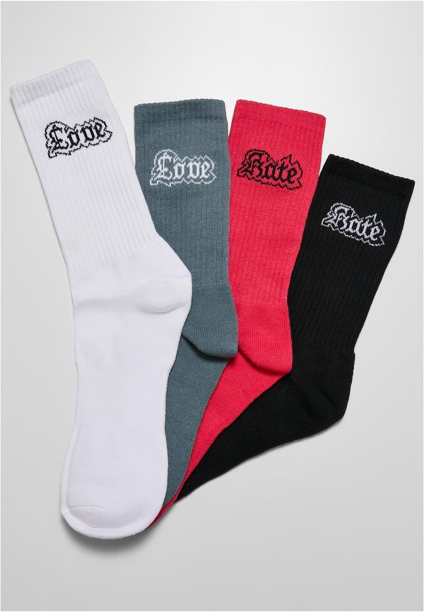 Mister Tee Love Hate Socks 4-Pack Multicolor