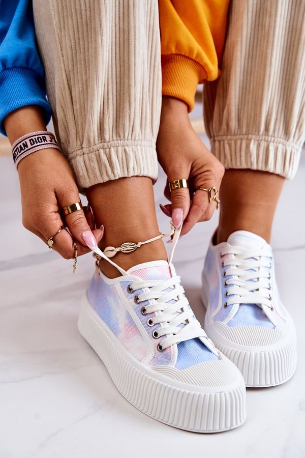 Kesi Low sneakers on the platform blue-pink mischa